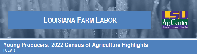 Louisiana Farm Labor: Young Producers: 2022 Census of Agriculture Highlights